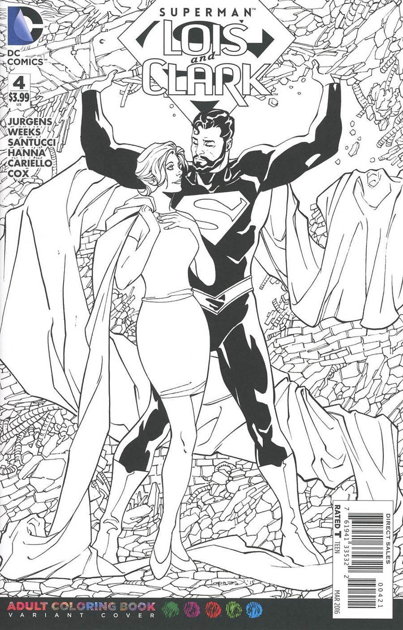 SUPERMAN LOIS AND CLARK #4 ADULT COLORING BOOK VAR ED