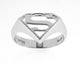 SUPERMAN STERLING SILVER SIGNET RING RHODIUM PLATED- U