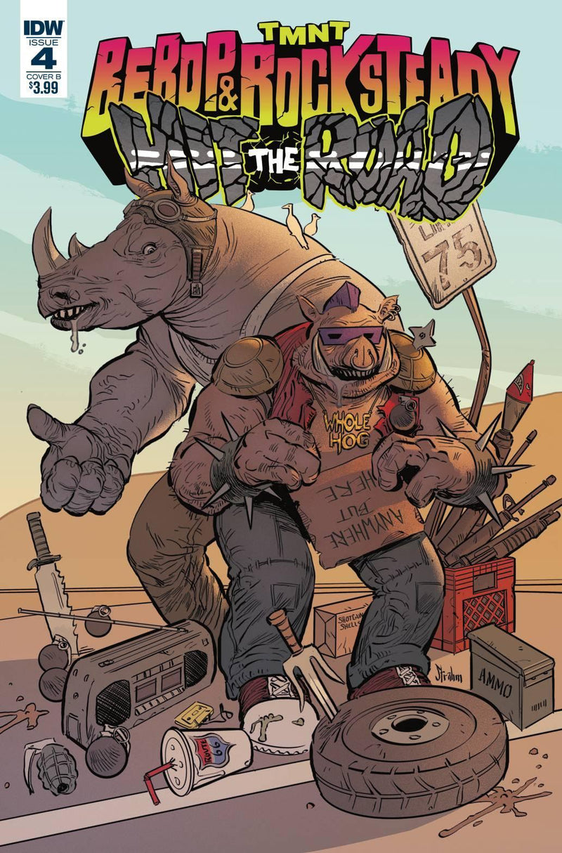 TMNT BEBOP ROCKSTEADY HIT THE ROAD #4 CVR B STRAHM