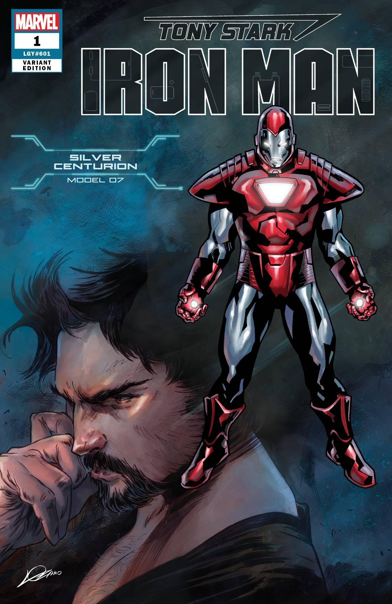 TONY STARK IRON MAN #1 SILVER CENTURION ARMOR VAR - Kings Comics
