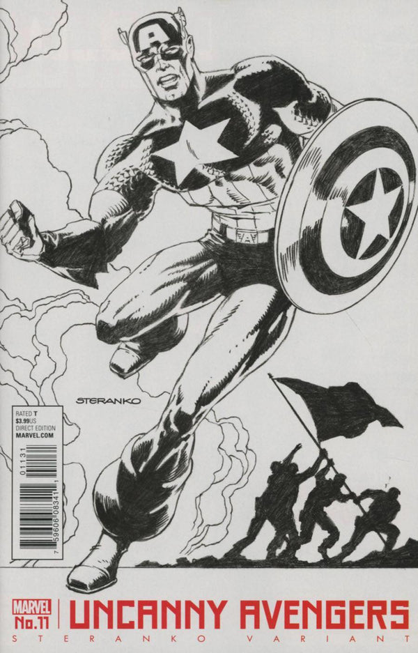 UNCANNY AVENGERS (2015) #11 STERANKO CAPTAIN AMERICA B&W VAR