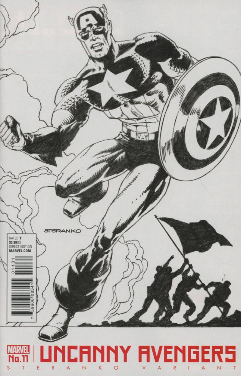 UNCANNY AVENGERS (2015) #11 STERANKO CAPTAIN AMERICA B&W VAR