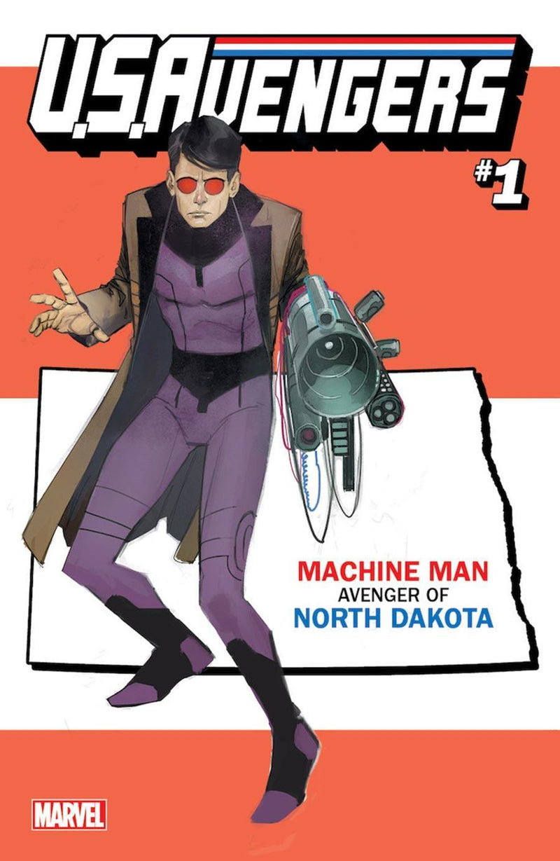US AVENGERS #1 REIS NORTH DAKOTA STATE VAR NOW