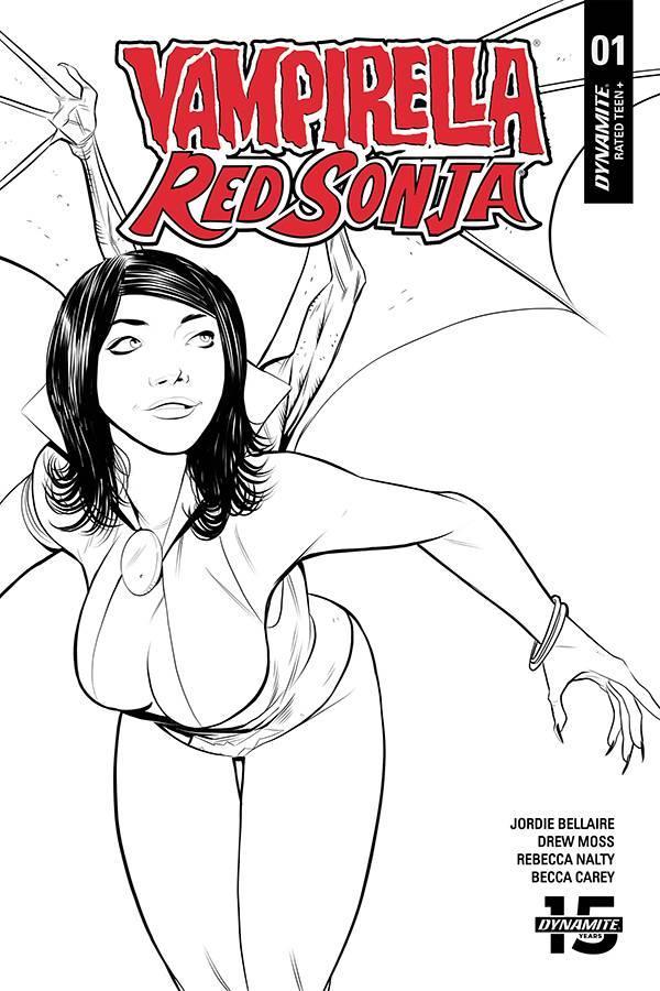 VAMPIRELLA RED SONJA  #1 10 COPY MOSS B&W INCV