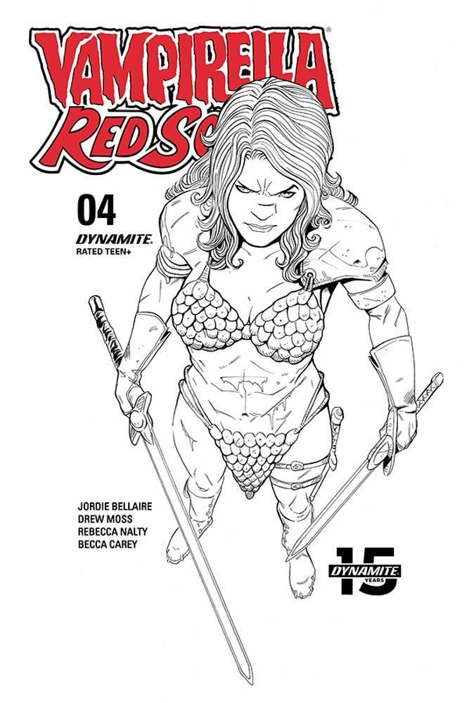 VAMPIRELLA RED SONJA #2 10 COPY MOSS B&W INCV - Kings Comics