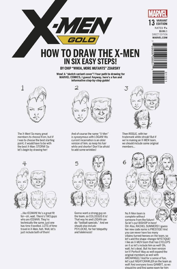 X-MEN GOLD VOL 2 (2017) #13 ZDARSKY HOW TO DRAW VAR LEG