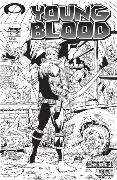 YOUNGBLOOD (2017) #6 CVR D B&W WALKING DEAD #1 TRIBUTE VAR