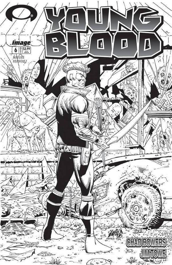 YOUNGBLOOD (2017) #6 CVR D B&W WALKING DEAD #1 TRIBUTE VAR