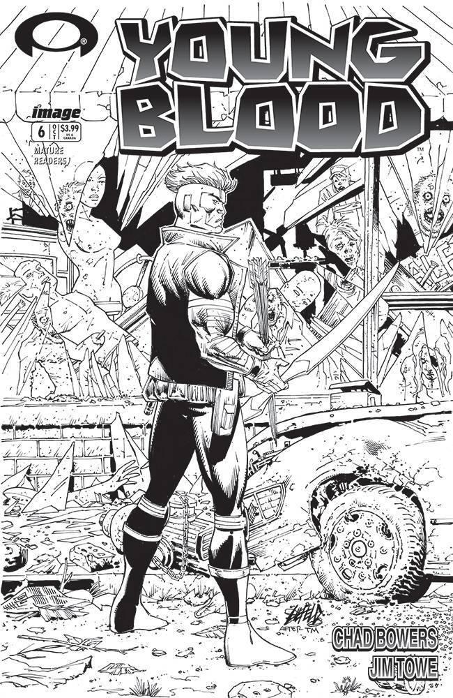 YOUNGBLOOD (2017) #6 CVR D B&W WALKING DEAD #1 TRIBUTE VAR